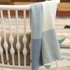 Knit Blanket - Blue Color Block